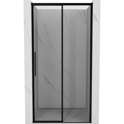 Mexen Rox Schiebetür Dusche rechts 135 cm, schwarzer Rahmen, schwarz - 8C2-135-000-70-70-P
