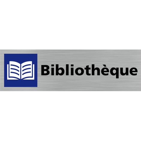 Pictogramme BIBLIOTHEQUE (Q0277).- Adhésif aspect aluminium brossé - (1/5)