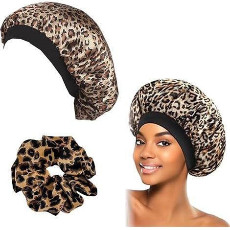 1 Pièce Bonnet Satin Nuit Bonnet en Soie avec Bandeau pour Cheveux pour Femmes Taille de tête Ajustable pour Cheveux naturels bouclés,Bonnet Soie Cheveux Nuit, Bonnet en Satin pour Femme (1/5)