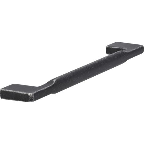 Siro Griff Baton LA 160mm - Moderner Möbelgriff - Breite 180mm, Zinkdruckguss eisenfärbig matt getrommelt (1/4)