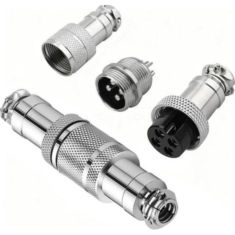 2 pièces GX16 4 Broches Aviation Connecteur,16mm souder Mâle et Femelle Amarrage Panneau Câble Connecteur d'aviation (GX16 4Pin) (1/5)