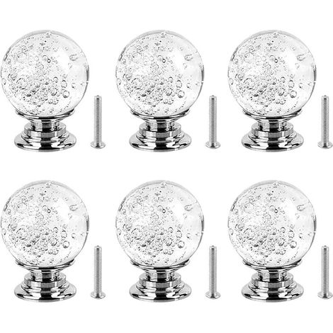 pomos de cristal para muebles, tiradores de cajón de cristal de 30 mm con tornillos para cocina, oficina y dormitorio.