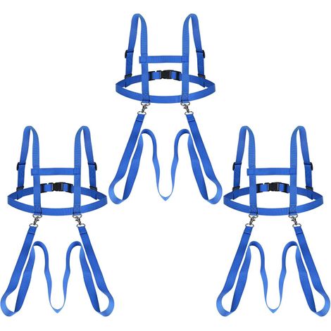 3 Pièces Laisse pour Cheval pour Enfant de Plus de 3 Ans, Réglable Laisse de Cheval pour Jouer et Filles, Laisse pour Enfant pour Jouer Garçons Jeu Rôle, Trot, Ski, Patinage (Bleu) (1/5)