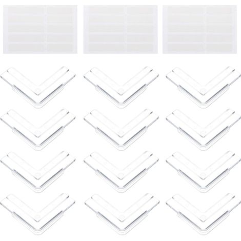 12 protège-coins pour meubles, PVC, blanc, pour coins pointus (1/5)