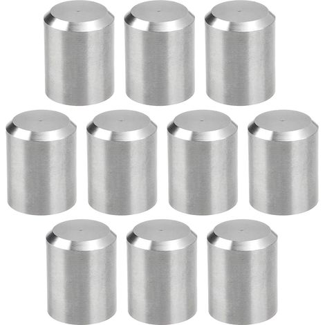 Lot de 10 Embouts de Rampe d'escalier en Acier Inoxydable 304 Embouts de Rampe d'escalier Ronds Pièce de Rechange Diamètre Extérieur 12mm Diamètre Intérieur 10mm Longueur 15mm (1/5)