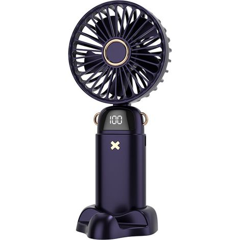 Ventilateur de poche, mini ventilateur portatif portable, alimenté par batterie rechargeable USB, ventilateur de bureau de poche personnel 4000 mAh à 3 vitesses (bleu) 1pc