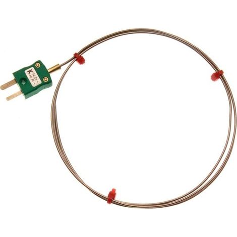 Thermocouple à isolation minérale RS PRO type K Ø 1mm, L 1000mm, +750°C max à Fiche mâle miniature ( Prix pour Paquet de 5 )