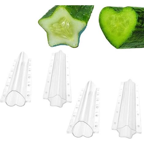 4pcs concombre moule de croissance moule de croissance en plastique jardin fruits légumes (étoile + coeur) (1/4)
