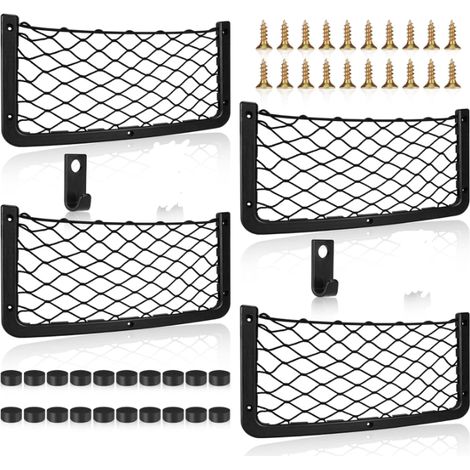 Sac de filet de coffre de différentes tailles, filet de rangement de voiture, filet de rangement de coffre élastique, filet de rangement multifonctionnel, filet à bagages, filet de cuisine pour campin (1/5)