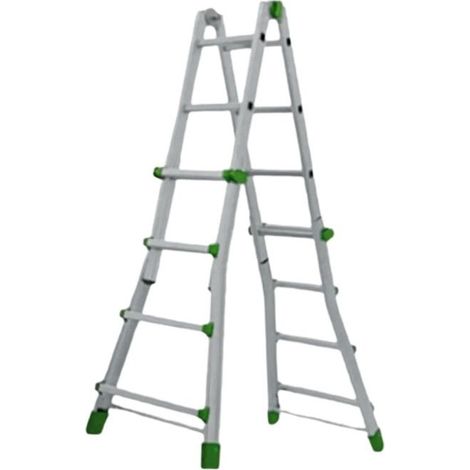 F.A.C.A.L. S.R.L. - Échelle Aluminium Multipostions Télescopique - Longueur déployée 3,44 m - Hauteur d'accès dépliée 4,35 m