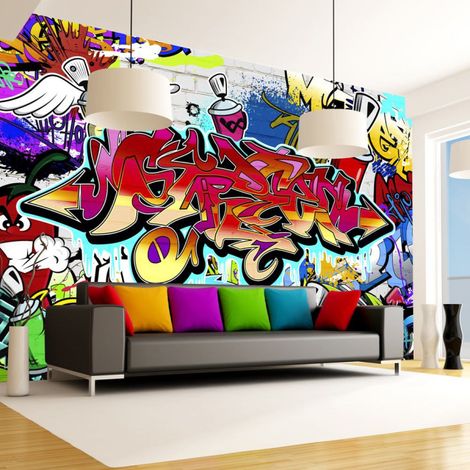 Papier Peint "Street Art Red Theme" 210 x 300 cm (1/2)