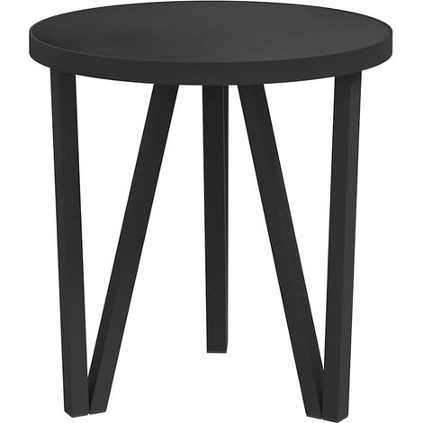Tea Table  Black  MDF, Powder-Coated Steel  Ø35 cm   Durable vidaXL