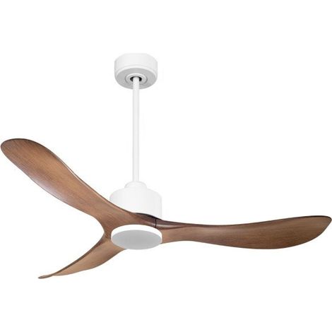 Modulo de KlassFan - Ventilateur de plafond DC sans Lumière Blanc pales marron, thermostat idéal 10 à 15 m² KlDC4SlimP3Wo