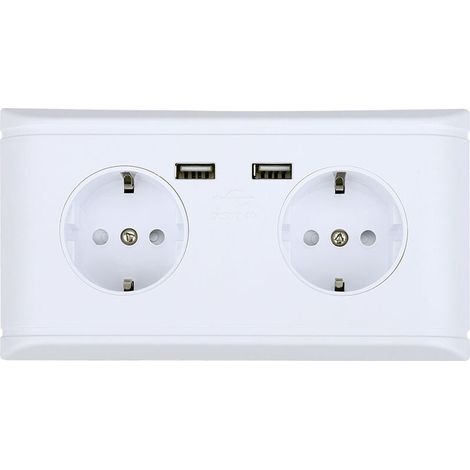 Prise de courant murale multifonctionnelle EU Plug avec double port USB pour le chargement du téléphone 250V (1/5)