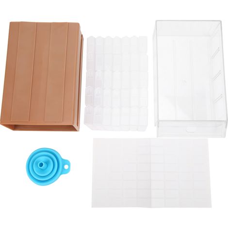 Storage Box DIY Drawer Type PP Rhinestone Container with 35 Small Boxes Funnel Sticker for Craft Rhinestone Storaging (1/5)