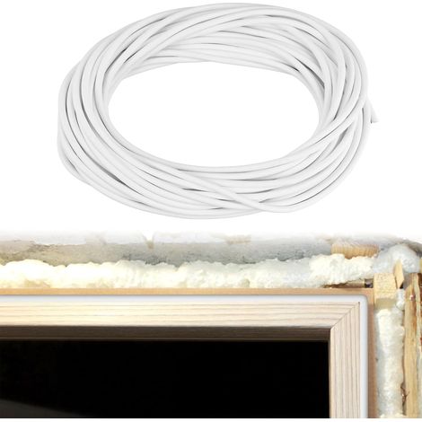 Fond de Joint Rond Blanc, Ø 4 mm, 5M, Mousse de Silicone Étanchéité, Mousse EPDM, Pour Portes et Fenêtres, Murs et Tuyaux, Bricolage (1/5)