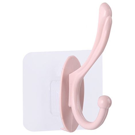 4er-Pack selbstklebende Handtuchhaken, Badezimmerhaken, Küchentürhaken aus Kunststoff, bohrfrei (Nordisches Rosa) (1/5)