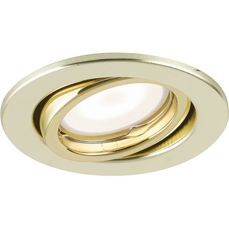 Kit 3 incassi MATRIX orientabili in metallo oro con lampadine LED GU incluse 6W 3000K (luce calda) x8.5 cm..