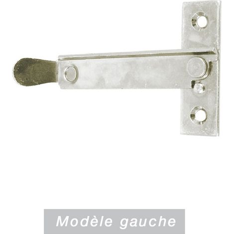 Afbat – Arrêt de volet persienne à visser 90 mm – Zingué blanc – Modèle gauche pour bois dur – Installation facile et rapide