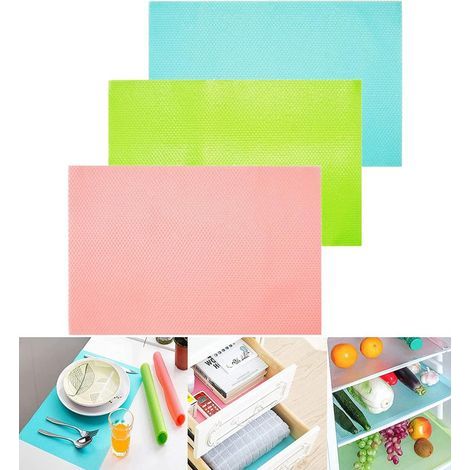 16 Pieces Non-slip Fridge Mat Fridge, Washable DIY Cupboard Shoe Mat Table Mat Drawer Mat with 3 Colors (1/5)