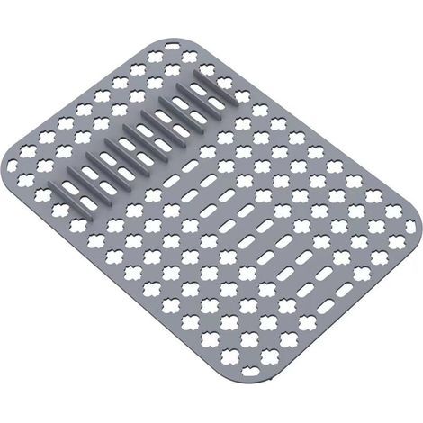 1 Silikon-Spülbeckenschutzmatte 40×29cm, faltbar, hitzebeständig, für Geschirr und Spülbecken – Grau