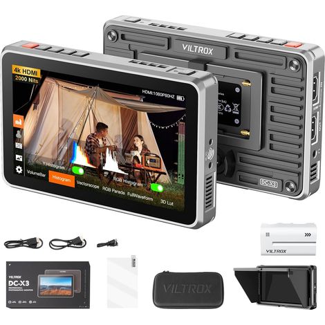 DC-X3 6" Moniteur De Champ Caméras DCX3 for DSLR Écran Tactile Externe 4k 2000nits X3 3D LUT 1920x1080 IPS Batterie Sunshield 2200 MAh (1/5)