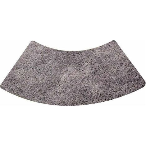 Tapis de che rond festonné, tapis de che quart de rond en microfibre, lavable en machine, antidérapant, gris, 45x100cm (1/4)