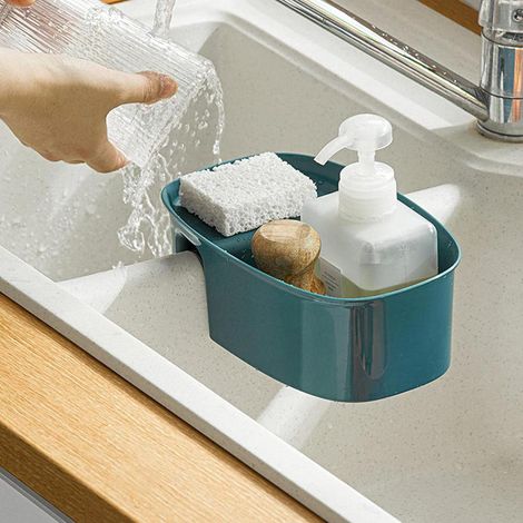 Égouttoir de cuisine suspendu avec trous de drainage, panier de cuisine, séparateur d'eau et de matières sèches. (1/4)