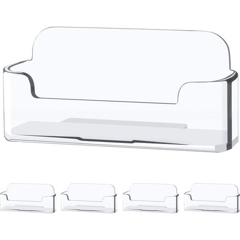 Support Pour Cartes De Visite - Support Acrylique Transparent Pour Bureau - Compatible Avec 30 À 50 Cartes - Design Arrondi Et Épuré (1/5)