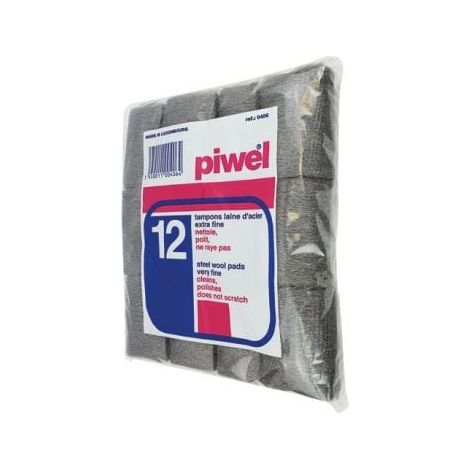 Lot de 12 tampons laine d'acier extra fine – Pour nettoyage de surfaces délicates – Élimination efficace des rouilles et salissures – Tampel