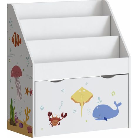 Scaffale dal design senza tempo per soggiorno camera da letto mobile contenitore per bambini 70 x 63 x 30 cm motivo bianco 030011310