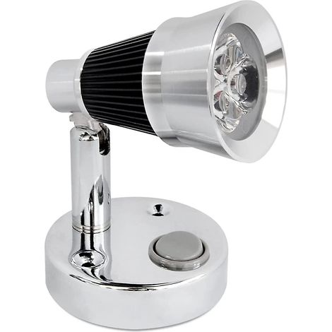 Lampe de lecture LED 12 V avec abat-jour noir - Éclairage blanc chaud pour camping-car, voiture, bateau, caravane et maison (1/5)