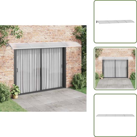 Auvent de porte Gris 400x100 cm Polycarbonate - Auvent De Porte - Abri De Porte - Protection Contre La Pluie - Store Extérieur - Protection Solaire (1/5)