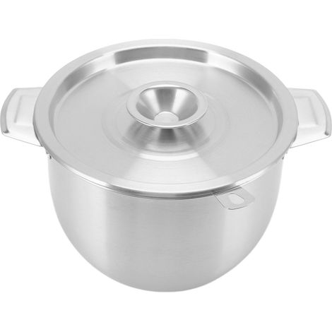 Marmite à filtre à huile domestique 2,8 L en acier inoxydable avec couvercle et filtre intégré, couleur argent. (1/5)