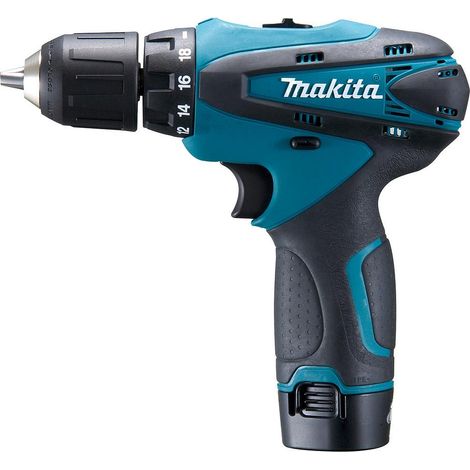 Makita – Perceuse-visseuse sans fil 10,8V avec 2 batteries 1,3Ah – Moteur Brushless – Couple 24Nm pour perçage acier/bois – Mallette de transport incluse