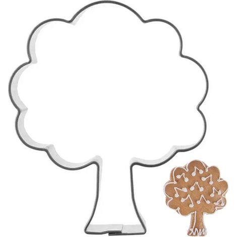 Tagliabiscotti in acciaio a forma di albero, 6 cm