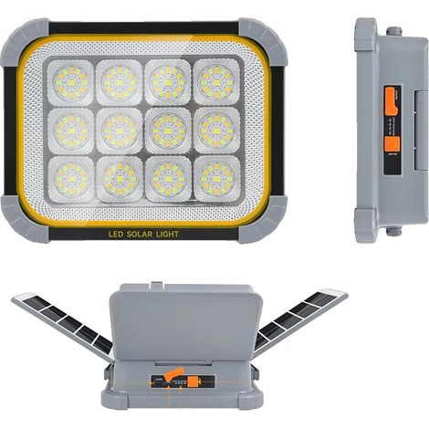 Projecteur solaire extérieur, dimmable, résistant aux intempéries, design portable (1/2)
