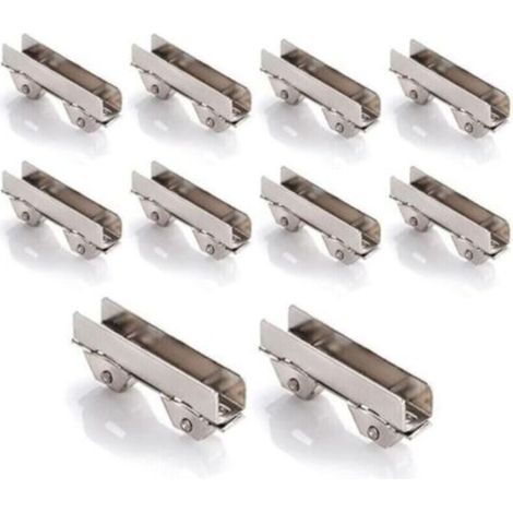 Lot de 10 colliers de serrage de roue de porte coulissante en acier inoxydable pour porte coulissante de vitrine de 6 mm d'épaisseur, largeur fendue de 6 mm