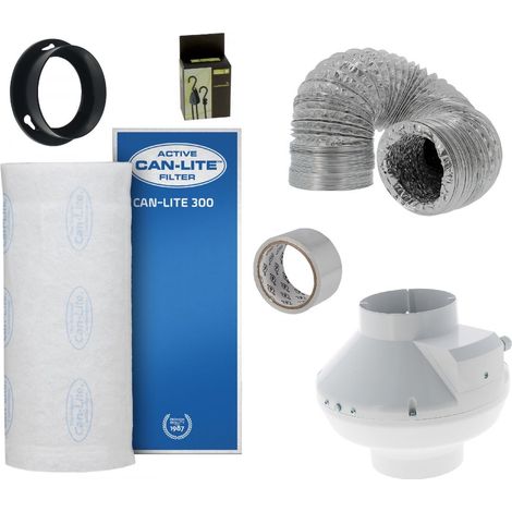 Kit extracteur 355m3/h + filtre à charbon Can-Lite 125mm