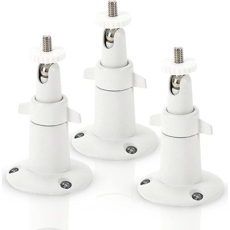 Soporte de pared metálico para cámara de seguridad inteligente Arlo - Soporte ajustable para interiores y exteriores para cámaras Arlo y otros modelos compatibles (paquete de 3, blanco) (1/5)