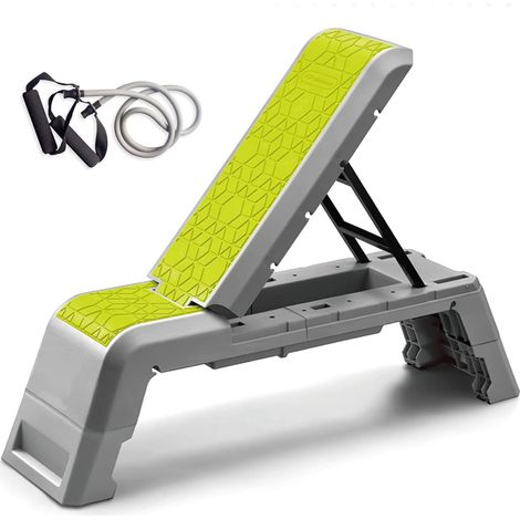 Plateau d'aérobic multifonctionnel avec plateforme d'entraînement réglable, banc d'haltères, équipement de fitness pour salle de sport à domicile (1/5)