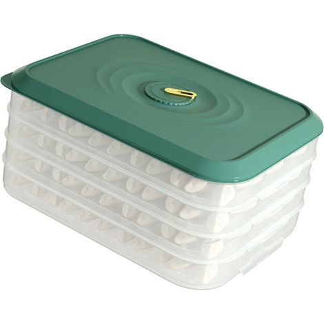 [Boîte de Stockage Multilayer pour Dumplings] - Boîte Alimentaire Hermétique avec Horloge de Dater - PP 30.5x22x14cm 819g - 1 Unité (1/5)