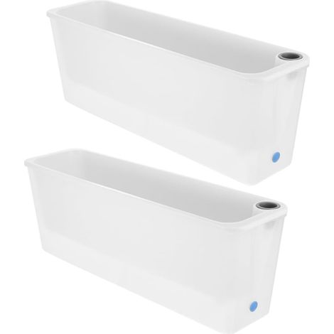 2 pièces Jardinière Rectangulaire Plastique Résistante Aux Intempéries pour Rebord de Fenêtre Système Auto-arrosage Compact pour Légumes et Balcon Urbain (1/5)