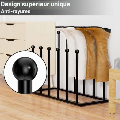 Étagère à Chaussures Sur Pied – Rangement à Chaussures en Métal Noir, Étagère à Chaussures Pour Dortoir, Placard, Entrée, Chambre, Couloir, Organisateur de Rangement Pour 4 Paires de Bottes (1/2)