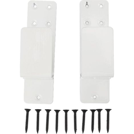 Poteau de sécurité pour porte en acier 2PCS - Support en U pour barre 2x4 - Kit d'installation facile pour garage et hangar - Blanc (1/5)
