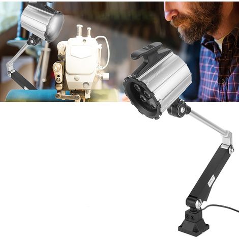 Lampe de travail LED à bras long réglable 7W 24V avec fixation par vis pour tour fraiseuse CNC (1/5)