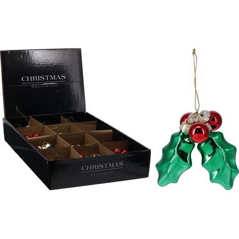 Decorazione natalizia con agrifoglio 3 x 2 x 6 cm PERAGA CHRISTMAS
