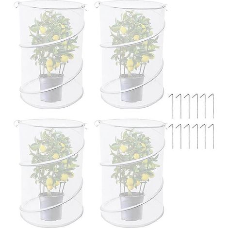 Tente de protection pour plantes pliable en 4 parties, filet de protection contre les animaux et les insectes, blanche (1/5)