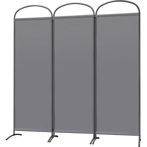 Paravent 3 Panneaux Diviseurs de Chambre Séparateur de Panneaux Indépendant Paroi de Séparation Murale Séparation Visuelle pour Bureaux, Chambre à Coucher, 168 x 182cm (Gris) (1/5)