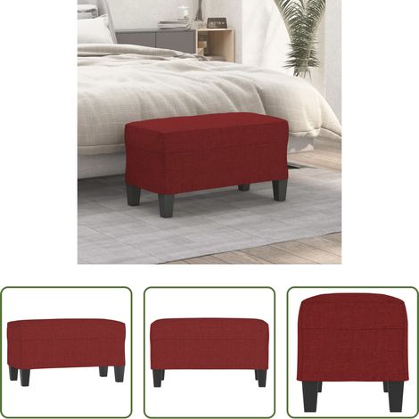 vidaXL Banc Rouge bordeaux 70x35x41 cm Tissu (1/5)
